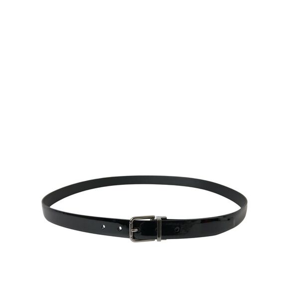 Dolce & Gabbana Brown Leather Silver Metal Buckle Belt